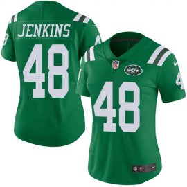 Nike New York Jets #48 Jordan Jenkins Green Womens Stitched NFL Limited Rush Jersey