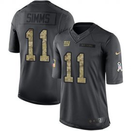 Nike New York Giants #11 Phil Simms Black Mens Stitched NFL Limited 2016 Salute to Service Jersey