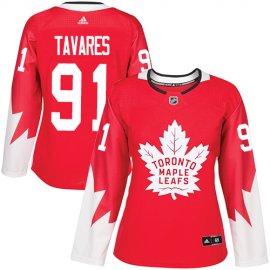 Adidas Toronto Maple Leafs #91 John Tavares Red Team Canada Authentic Womens Stitched NHL Jersey