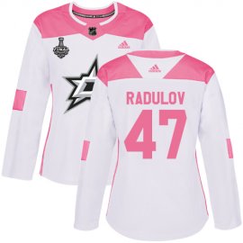 Adidas Dallas Stars #47 Alexander Radulov White/Pink Authentic Fashion Womens 2020 Stanley Cup Final Stitched NHL Jersey