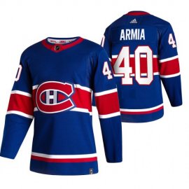 Montreal Canadiens #40 Joel Armia Blue Mens Adidas 2020-21 Reverse Retro Alternate NHL Jersey