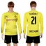 Dortmund #21 Schurrle Home Long Sleeves Soccer Club Jersey