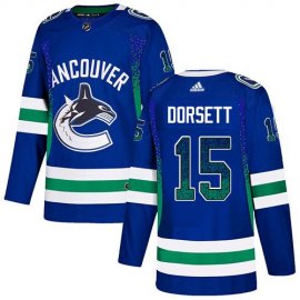 Adidas Vancouver Canucks #15 Derek Dorsett Blue Home Authentic Drift Fashion Stitched NHL Jersey