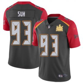Nike Tampa Bay Buccaneers #93 Ndamukong Suh Gray Youth Super Bowl LV Champions Patch Stitched NFL Limited Inverted Legend Jersey