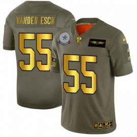 Dallas Cowboys #55 Leighton Vander Esch NFL Mens Nike Olive Gold 2019 Salute to Service Limited Jersey