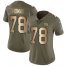 Nike New York Giants #78 Andrew Thomas Olive/Gold Womens Stitched NFL Limited 2017 Salute To Service Jersey