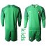 Italy Blank Green Goalkeeper Long Sleeves Kid Soccer Country Jersey