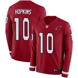Nike Arizona Cardinals #10 DeAndre Hopkins Red Team Color Mens Stitched NFL Limited Therma Long Sleeve Jersey