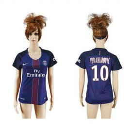 Womens Paris Saint-Germain #10 Ibrahimovic Home Soccer Club Jersey