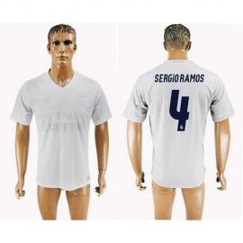 Real Madrid #4 Sergio Ramos Marine Environmental Protection Home Soccer Club Jersey