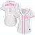 Kansas City Royals #8 Mike Moustakas White/Pink Fashion Womens Stitched MLB Jersey