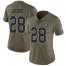 Nike Las Vegas Raiders #28 Josh Jacobs Olive Womens Stitched NFL Limited 2017 Salute to Service Jersey