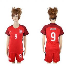 Womens USA #9 Morris Away Soccer Country Jersey