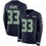 Nike Seattle Seahawks #33 Jamal Adams Steel Blue Team Color Mens Stitched NFL Limited Therma Long Sleeve Jersey