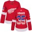 Adidas Detroit Red Wings #35 Jimmy Howard Red Home Authentic USA Flag Womens Stitched NHL Jersey