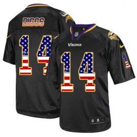 Nike Minnesota Vikings #14 Stefon Diggs Black Mens Stitched NFL Elite USA Flag Fashion Jersey