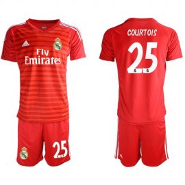 Real Madrid #25 Courtois Red Goalkeeper Soccer Club Jersey