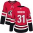 Adidas Carolina Hurricanes #31 Anton Forsberg Red Home Authentic Womens Stitched NHL Jersey