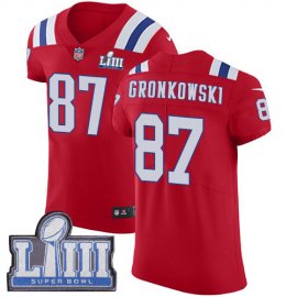 Nike New England Patriots #87 Rob Gronkowski Red Alternate Super Bowl LIII Bound Mens Stitched NFL Vapor Untouchable Elite Jersey