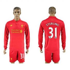 Liverpool #31 Sterling Home Long Sleeves Soccer Club Jersey