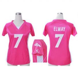Nike Denver Broncos #7 John Elway Pink Draft Him Name & Number Top Womens Stitched NFL Elite Jersey
