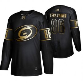 Adidas Carolina Hurricanes #86 Teuvo Teravainen Mens 2019 Black Golden Edition Authentic Stitched NHL Jersey