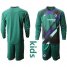 Chelsea Blank Green Goalkeeper Long Sleeves Kid Soccer Club Jersey