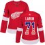 Adidas Detroit Red Wings #71 Dylan Larkin Red Home Authentic USA Flag Womens Stitched NHL Jersey