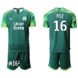 Marseille #16 Pele Army Green Goalkeeper Soccer Club Jersey