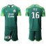 Marseille #16 Pele Army Green Goalkeeper Soccer Club Jersey