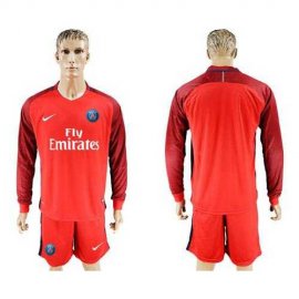 Paris Saint-Germain Blank Red Long Sleeves Soccer Club Jersey