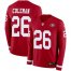 Nike San Francisco 49ers #26 Tevin Coleman Red Team Color Mens Stitched NFL Limited Therma Long Sleeve Jersey