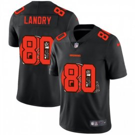 Cleveland Browns #80 Jarvis Landry Mens Nike Team Logo Dual Overlap Limited NFL Jersey Black