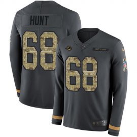 Nike Miami Dolphins #68 Robert Hunt Anthracite Salute to Service Mens Stitched NFL Limited Therma Long Sleeve Jersey
