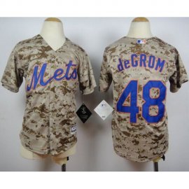 New York Mets #48 Jacob DeGrom Camo Alternate Cool Base Stitched Youth MLB Jersey