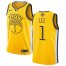 Nike Golden State Warriors #1 Damion Lee Gold 2022 NBA Finals Swingman Earned Edition Jersey Mens