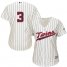 Minnesota Twins #3 Harmon Killebrew Cream Strip Alternate Womens Stitched MLB Jersey