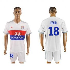 Lyon #18 Fekir Home Soccer Club Jersey