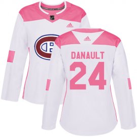 Adidas Montreal Canadiens #24 Phillip Danault White/Pink Authentic Fashion Womens Stitched NHL Jersey