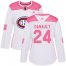 Adidas Montreal Canadiens #24 Phillip Danault White/Pink Authentic Fashion Womens Stitched NHL Jersey