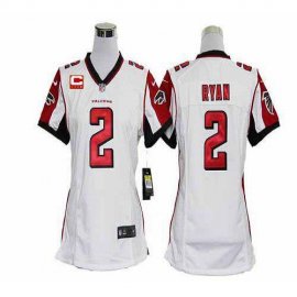 Nike Atlanta Falcons #2 Matt Ryan White With C Patch Womens Stitched NFL Elite Jersey