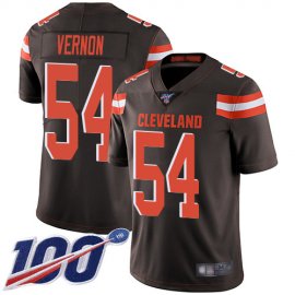 Nike Cleveland Browns #54 Olivier Vernon Brown Team Color Mens Stitched NFL 100th Season Vapor Limited Jersey