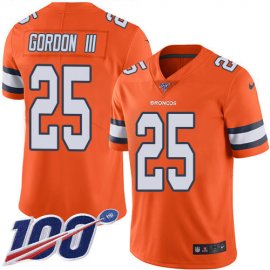Nike Denver Broncos #25 Melvin Gordon III Orange Mens Stitched NFL Limited Rush 100th Season Jersey
