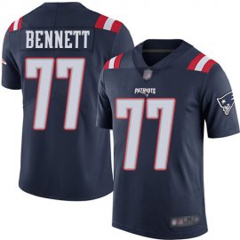 Nike New England Patriots #77 Michael Bennett Navy Blue Mens Stitched NFL Limited Rush Jersey