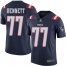 Nike New England Patriots #77 Michael Bennett Navy Blue Mens Stitched NFL Limited Rush Jersey