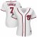 Washington Nationals #7 Trea Turner Majestic Womens 2019 World Series Champions Home Official Cool Base Bar Patch Player Jersey White