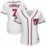 Washington Nationals #7 Trea Turner Majestic Womens 2019 World Series Champions Home Official Cool Base Bar Patch Player Jersey White