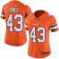 Nike Denver Broncos #43 Joe Jones Orange Womens Stitched NFL Limited Rush Jersey