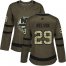 Adidas New York Islanders #29 Brock Nelson Green Salute to Service Womens Stitched NHL Jersey