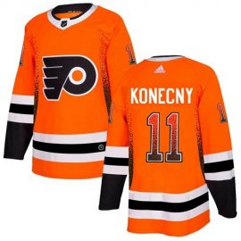 Adidas Philadelphia Flyers #11 Travis Konecny Orange Home Authentic Drift Fashion Stitched NHL Jersey